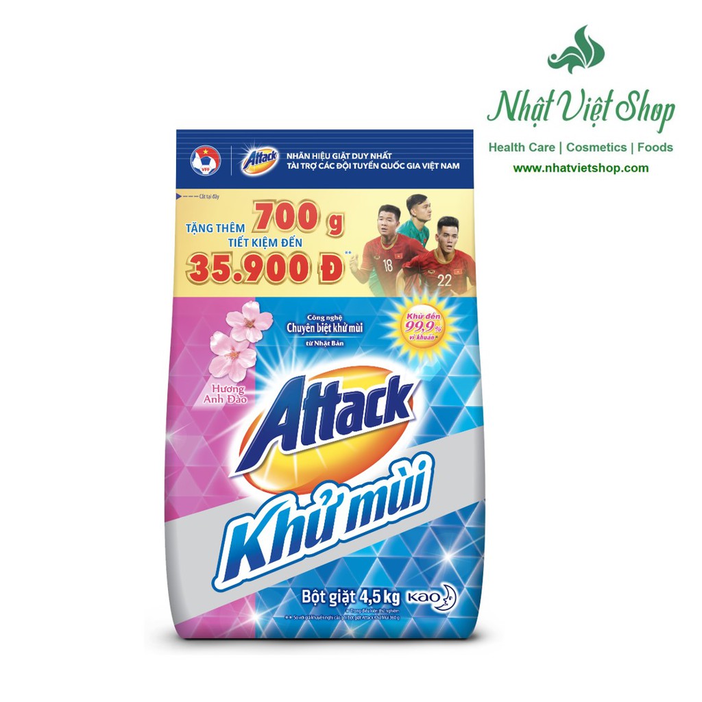 Bột giặt Attack Khử Mùi Hương Hoa 3.8kg hoặc 4.5kg