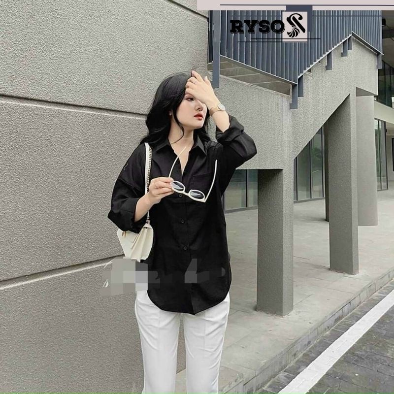 Áo sơ mi tay dài chất kate phong cách thanh lịch công sở