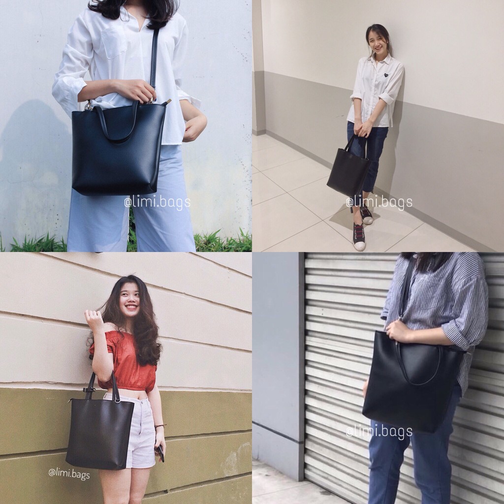 Túi TOTE Da cho Nữ Limi Bags xách tay đeo chéo phù hợp công sở đi học đi làm cỡ lớn vừa A4 thời trang cao cấp đẹp