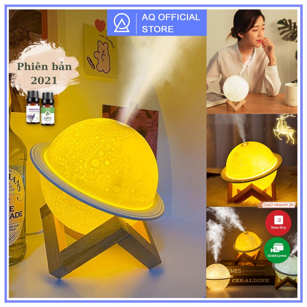 Máy xông tinh dầu địa cầu tạo ẩm ⚡️𝐁𝐇 6 𝐓𝐇𝐀́𝐍𝐆⚡️ Máy phun sương kết hợp làm đèn ngủ hình địa cầu