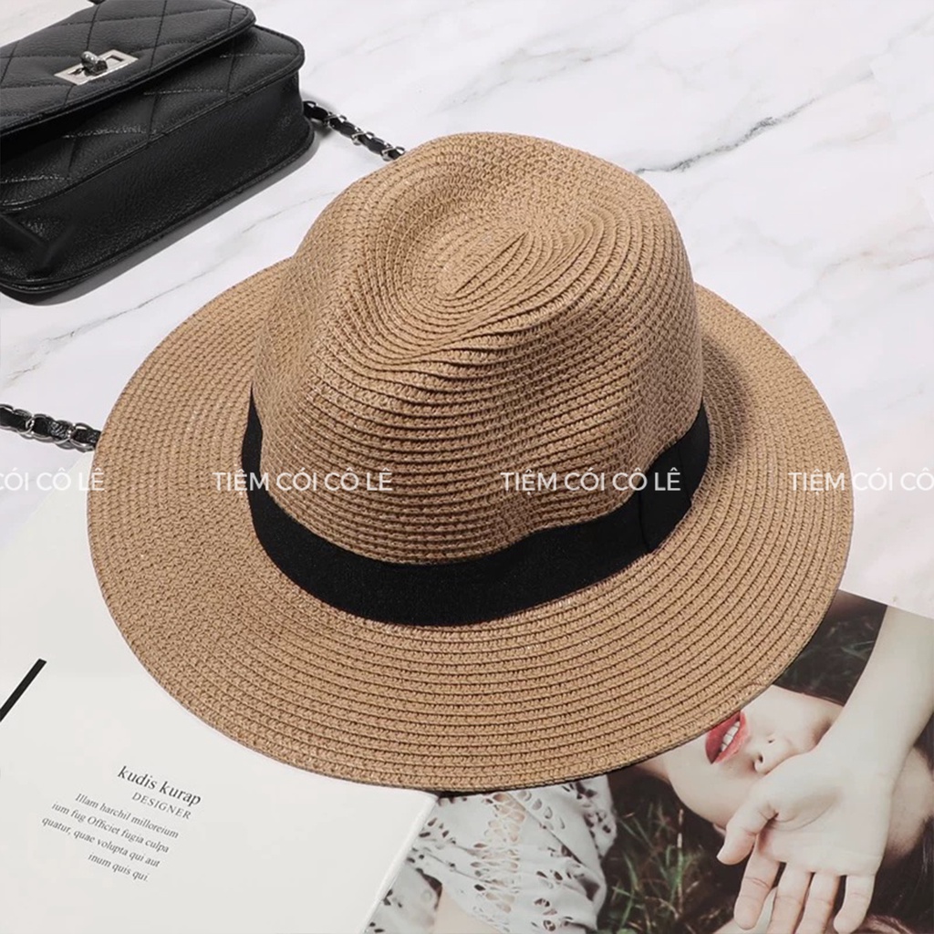 Nón cói fedora thời trang unisex năng động, hiện đại - Tiệm Cói Cô Lê