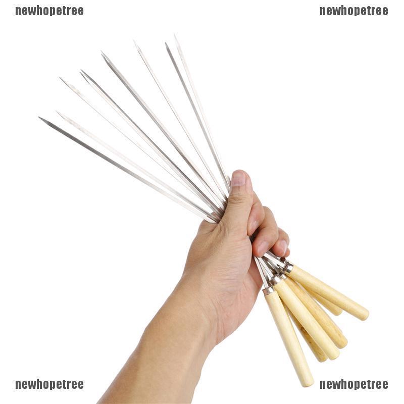 10 Cây xiên thịt nướng BBQ bằng thép không gỉ 35cm chất lượng cao