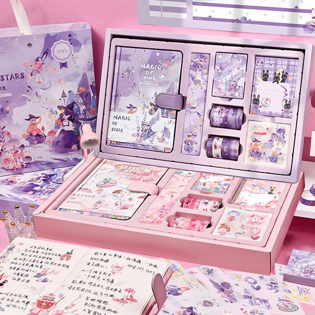 Hình Dán Trẻ Em。 Bộ Sổ Tay Hoạt Hình Kèm Hộp Quà Tặng Sinh Nhật Cho Bé Gái
