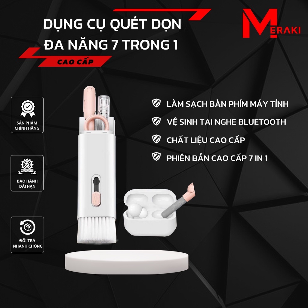 Bộ Dụng Cụ Vệ Sinh Tai Nghe Bàn Phím Máy Tính Đa Năng 7 IN 1 Tiện Lợi Nhỏ Gọn Dễ Dàng Đem Theo - Bản Đặc Biệt