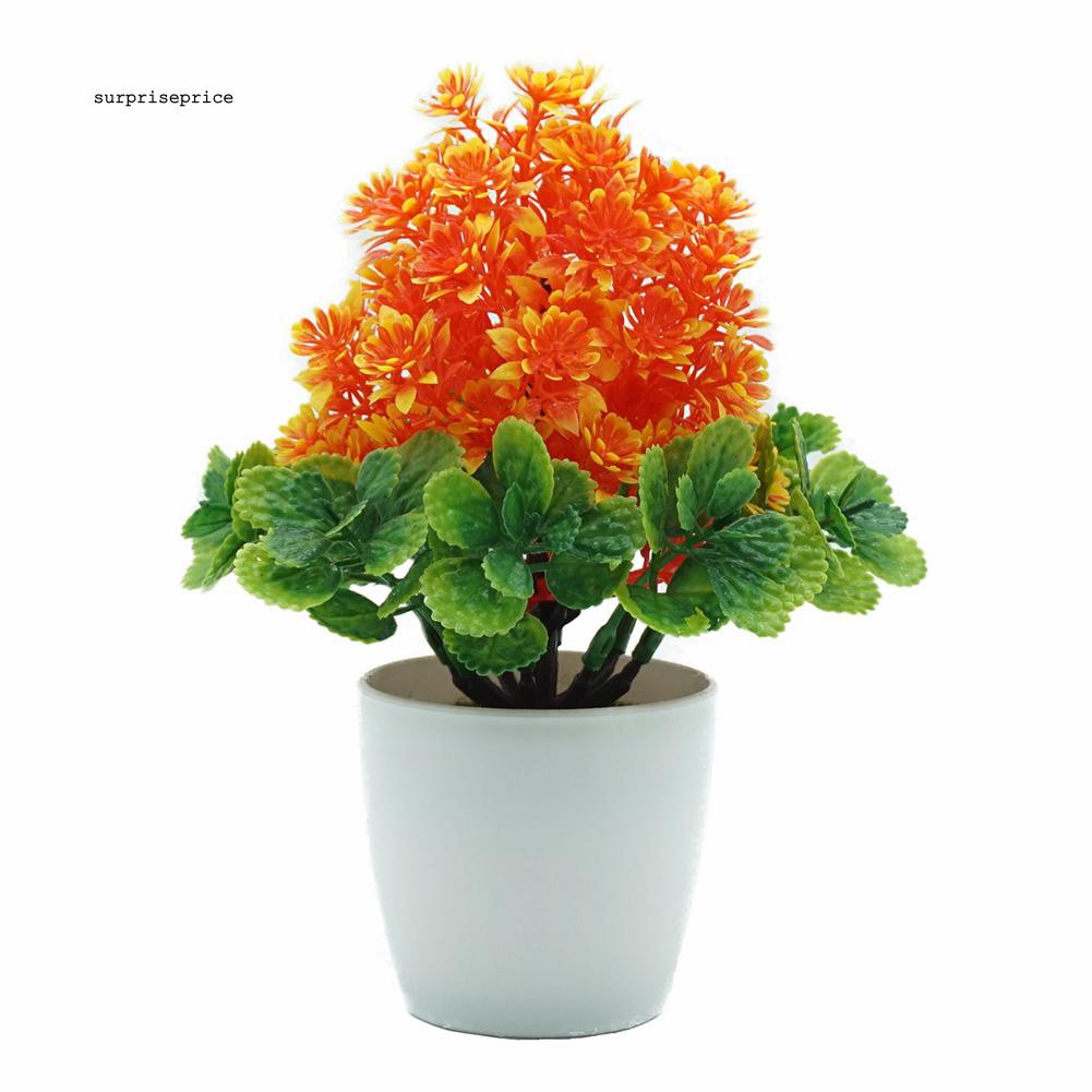 Hoa giả kèm chậu thiết kế đẹp mắt nhiều màu sắc tùy chọn trang trí đa dụng