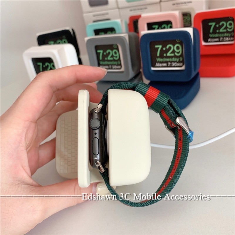 Apple Đế Sạc Đồng Hồ Thông Minh Iwatch Bằng Silicon Phong Cách Vintage