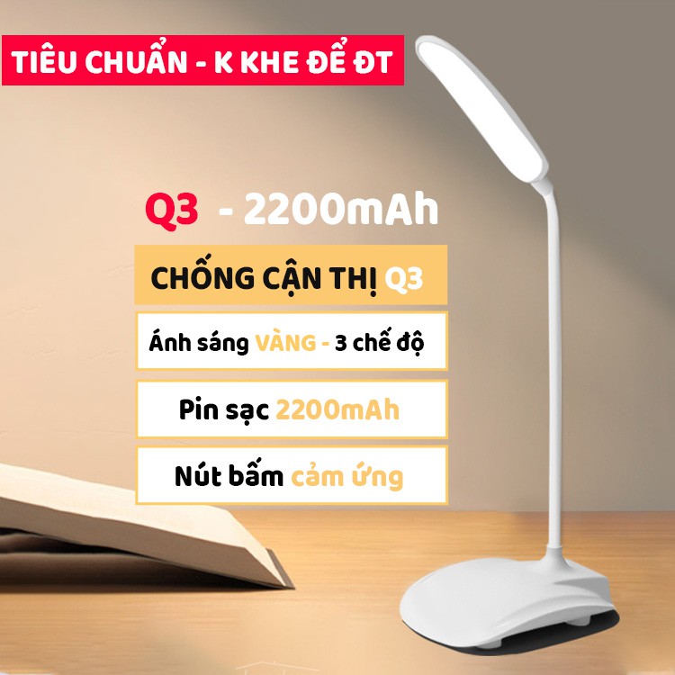 Đèn học để bàn chống cận thị Q3 có sạc phiên bản 2021 mới