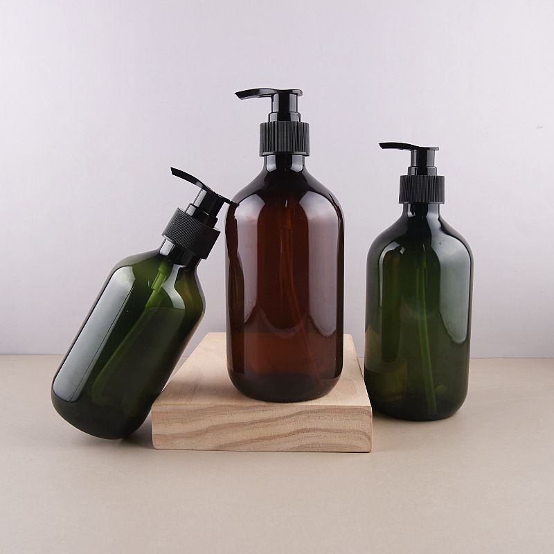 Chai Chiết Mĩ Phẩm ❤ GIÁ RẺ NHẤT ❤ [300ml,500ml] Chai nhựa pet vòi nhấn Nâu, Rêu chiết dầu gội, sữa tắm, mỹ phẩm .