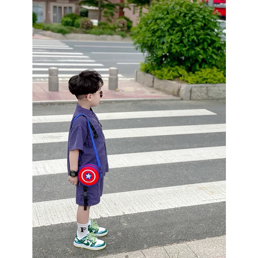 Thời trang bé trai Túi đeo ngực siêu nhân Spider-Man Vỏ cứng Túi Messenger đi chơi Túi du lịch Túi Đeo Trước Ngực In Chữ Phong Cách Cho Bé