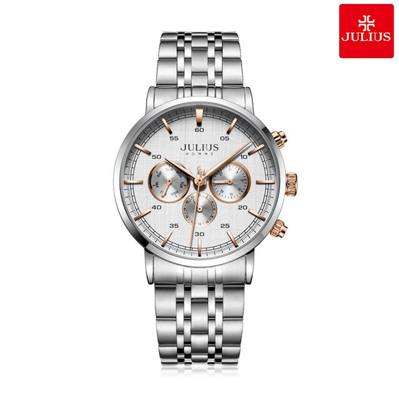 Julius Official | Đồng hồ nam 6 kim Julius Jah100 dây thép