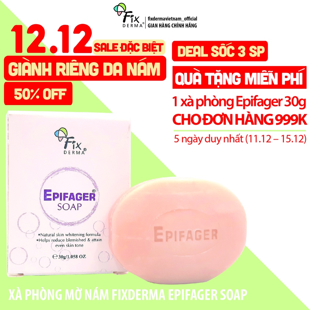 Xà Phòng Trắng Sáng Da Mờ Thâm Nám Fixderma Epifager Soap 30g