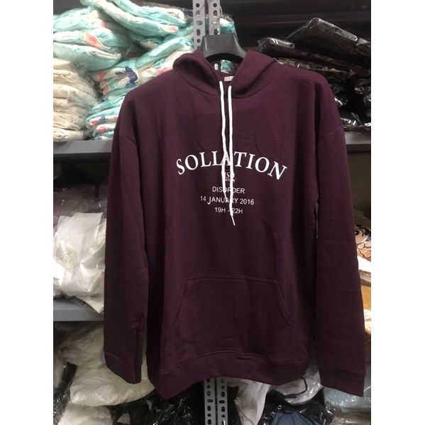 Áo hoodie soliat nữ - Áo Sweater nỉ in chữ màu đỏ đô form rộng phong cách Hàn Quốc MSP6662 | BigBuy360 - bigbuy360.vn