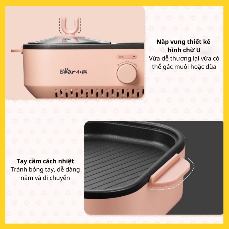 New 2021 Bếp lẩu nướng đa năng 2in1 Bear DKL-C12D