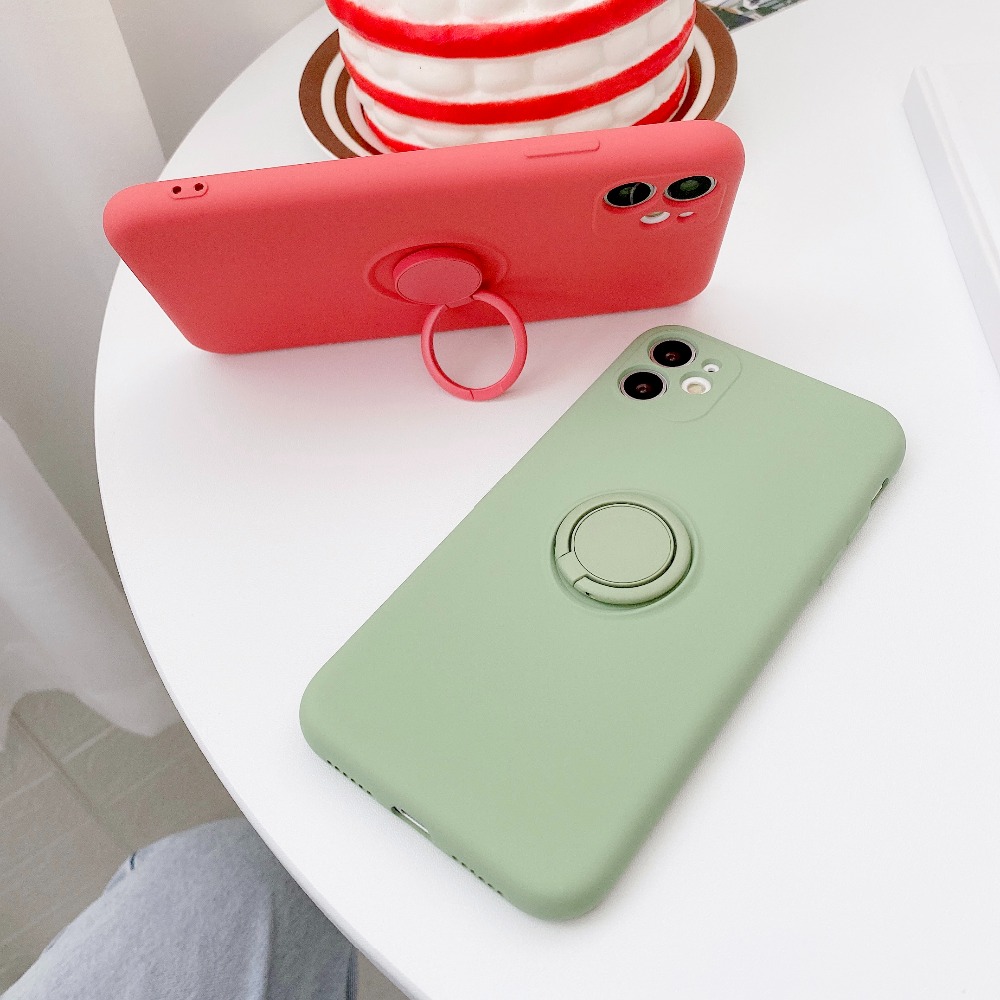Ốp điện thoại mềm có nhẫn đỡ nam châm thích hợp cho Iphone 12 Pro Max Mini 11 Pro Max X Xs Max Xr 7 8 Plus Se2020