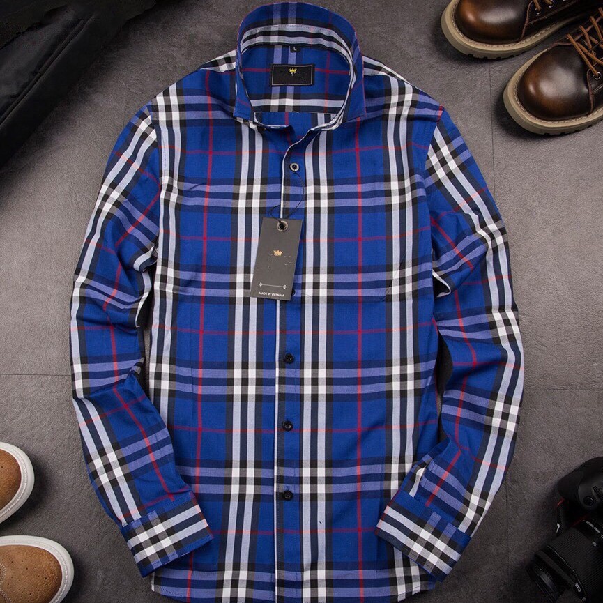 Áo sơ mi nam hàn quốc đẹp dài tay kẻ sọc cao cấp F8888 loại kẻ màu BBR0035