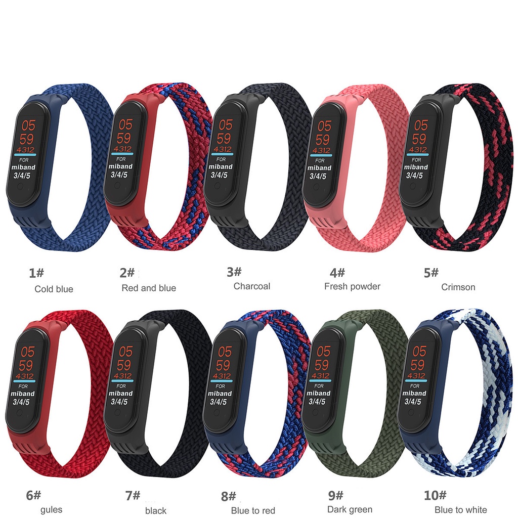 Dây Đeo Thay Thế Chất Liệu Nylon Cho Xiaomi Mi Band 5 3 4	Silicone	Vòng Đeo Tay Cá Tính Cho Đồng Hồ Thông Minh Miband M3 M4 M5 Xi
