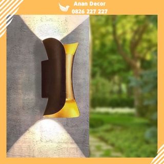 Đèn gắn tường trang trí công nghiệp ngoài trời hình ống loe 2 đầu VL-8340/BK AD