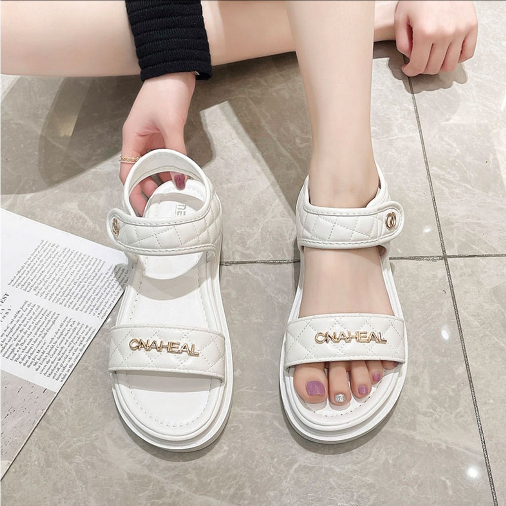 Dép Nữ Quai Hậu Da Mềm Đế PU Siêu Nhẹ Êm Quai Dán Sang Chảnh