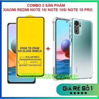 Combo Xiaomi Redmi Note 10 10S / Redmi Note 10 Pro Note 12 Note 12 Pro Plus kính cường lực full màn + Ốp dẻo chống sốc