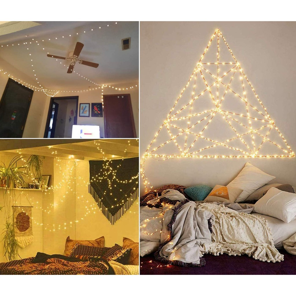 (Kèm Pin AG13) Dây Đèn Led Đom Đóm Fairy Light Trang Trí Decor Quấn Cây Noel Lễ Tết Chỉnh Đèn Chớp Nháy/Đứng Yên