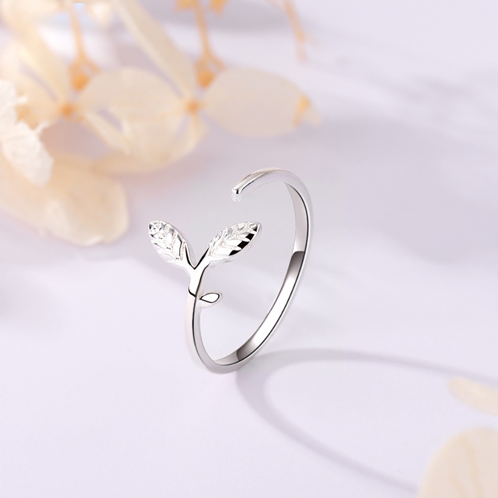 Nhẫn bạc nữ ATJ9102 thiết kế kiểu hở hình lá phong Maple leaf ring ANTA Jewelry