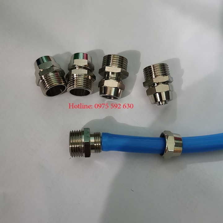 Khớp nối nhanh INOX ren ngoài cắm ống PU 6 , 8, 10, 12
