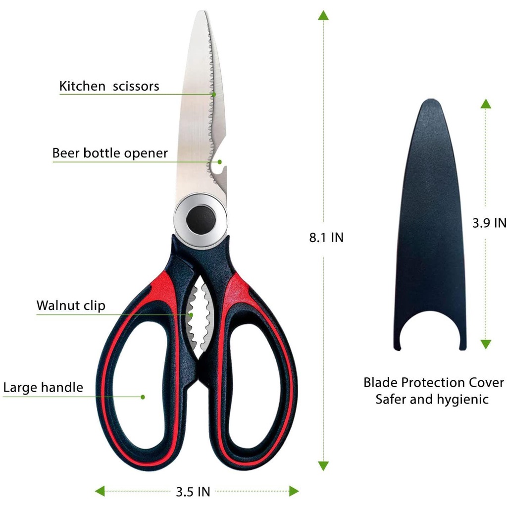 PISTA Kéo Cắt Thịt Chịu Lực Tốt Tiện Dụng Cho Nhà Bếp