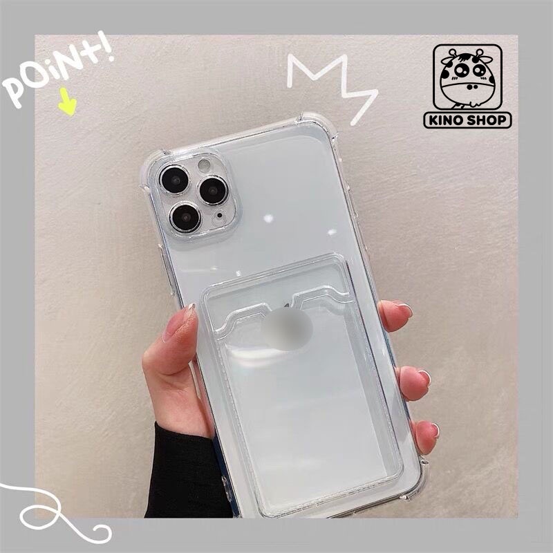 Ốp iphone trong suốt đựng thẻ card chống sốc dẻo silicon 6/7/6plus/7plus/8/8plus/x/xr/xs/11/12/13pro/max/plus/13promax