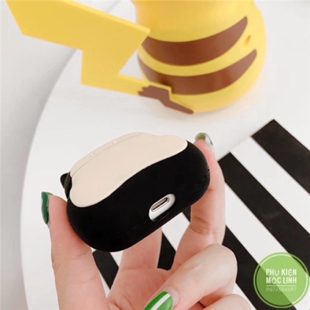 ☘️Tặng kèm dây như ảnh☘️ Case bao airpod silicon 1 2 Pokemon Mèo béo - Vỏ bọc đựng tai nghe không dây i11 i12...AirPods