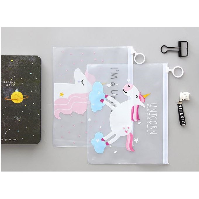 Túi Đựng Bút viết Zip Unicorn - Đám mây