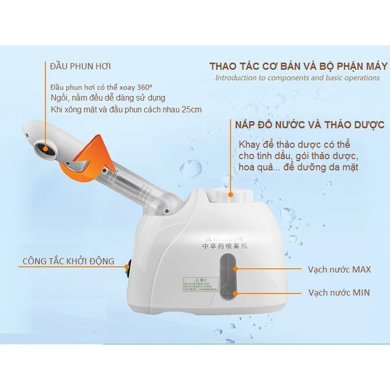 Máy Xông Mặt Nóng Mini Kingdomcare K33S [trắng]