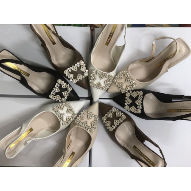 Cao Gót Đính Đá Da Nì Sang Chảnh