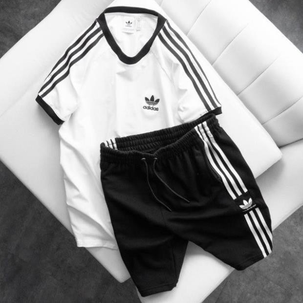 Bộ quần áo thể thao nam thun cao cấp, bộ adidas nam mùa hè cộc tay thun lạnh năng động tracksuit ་  ྇