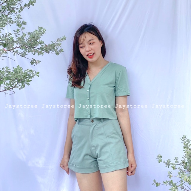 Quần short kaki nữ 🌿 Mint/ Tan🔰 Jaystoree