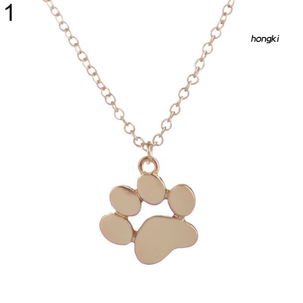 vòng cổ Hợp Kim Mặt Hình Dấu Chân Thú Cưng Dễ Thương Cho Nữ