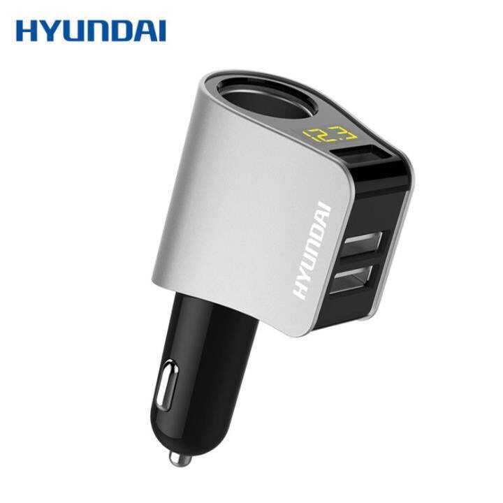 Tẩu Sạc ô tô, xe hơi Hyundai 1 Tẩu Tròn (3 USB Nhỏ) - Có đèn led báo điện áp ac quy