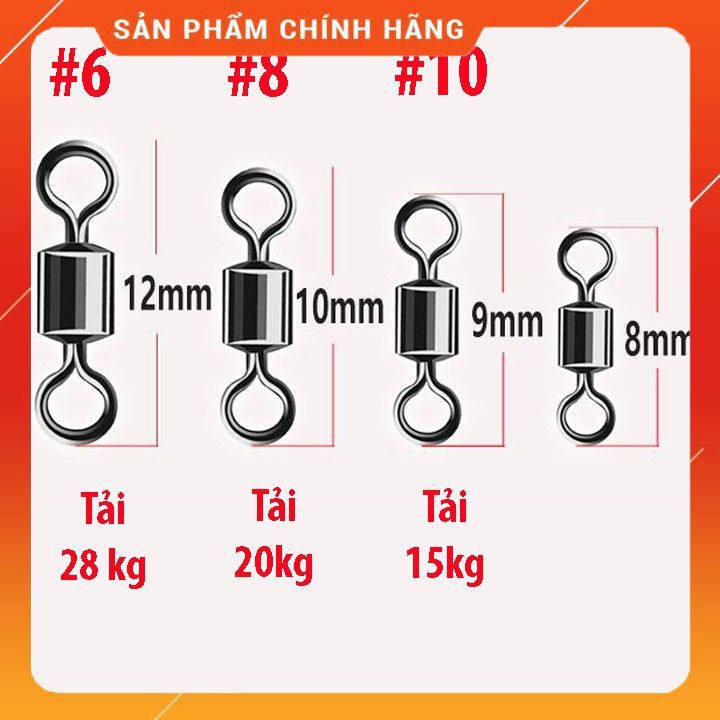 Combo 10 Khóa Số 8 Ma Ní Chống Xoắn Cước Từ Thép Nga