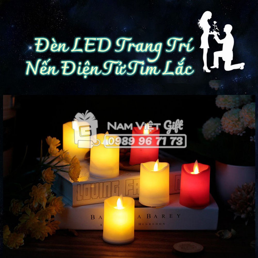 Đèn LED Nến Điện Tử Tim Lắc