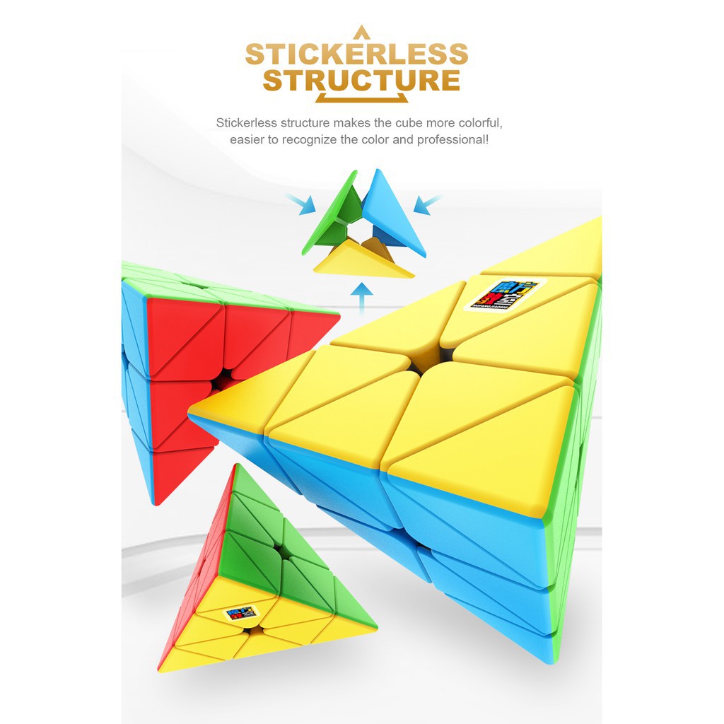 [Mã LIFETOYS1 giảm 30K đơn 99K] Rubik MoYu Tam Giác Pyraminx Stickerless - Không VIền Cao cấp, Xoay trơn, Cực Mượt