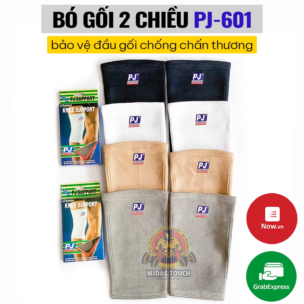 COMBO BỘ 2 BÓ GỐI THỂ THAO PJ 601 (Đen, Kem, Xanh Đen, Trắng, Xám )QUẤN GỐI PJ -BĂNG BẢO VỆ ĐẦU GỐI PJ