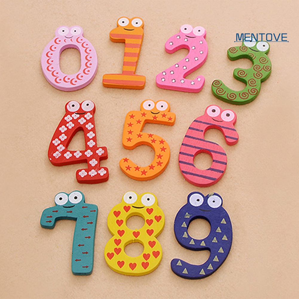 Set 10 Chữ Số Từ 0-9 Bằng Gỗ Dễ Thương Cho Bé