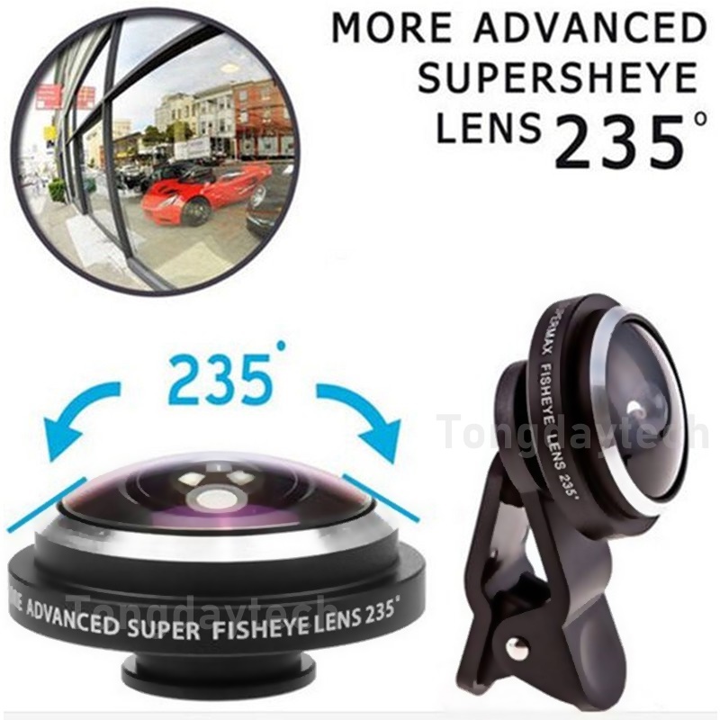 Mobile Ống Kính Fisheye 235 Độ Fish Eye Cho Iphone Samsung Xiaomi