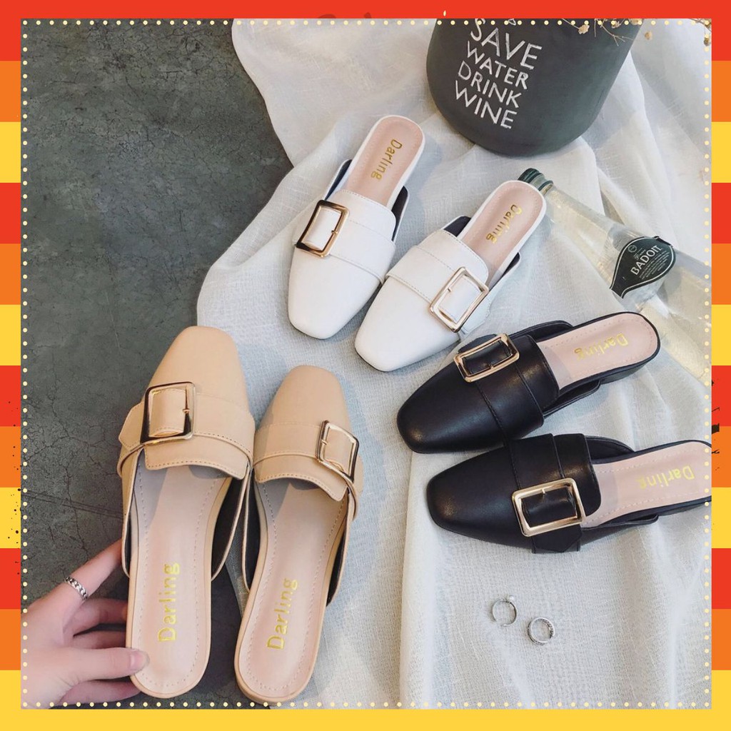 BEESHOES - GIÀY SỤC NỮ MŨI VUÔNG DA MỀM GÓT CAO 2 PHÂN - SỤC NỮ ĐẾ MỀM ĐI SIÊU ÊM SIÊU MỀM ĐEN- TRẮNG- NÂU 2009001