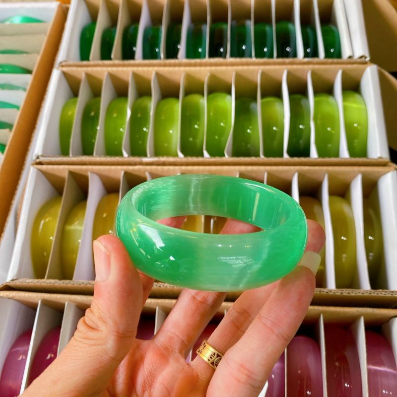 Vòng Tay Bản Liền Đ.á Mắt Mèo Bản To