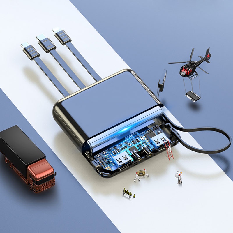 Pin Dự Phòng PowerBank 100000Tấm Sạc Pin Năng Lượng Mặt Trời Hai Cổng USB Có Đèn LED Hiển Thị 4 Cổng USB qc3.0