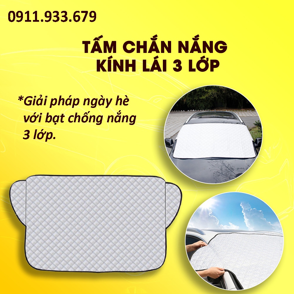 🔥HCM- Bạt phủ ô tô, tấm che nắng kính lái ô tô hàng 3D dày đẹp có 3 lớp chống tia UV- có ảnh thật và video