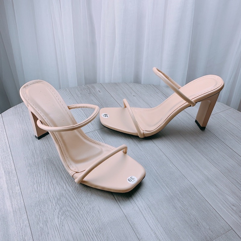 Guốc Sandal cao gót nữ quai bún siêu rẻ 9p mới nhất - s66