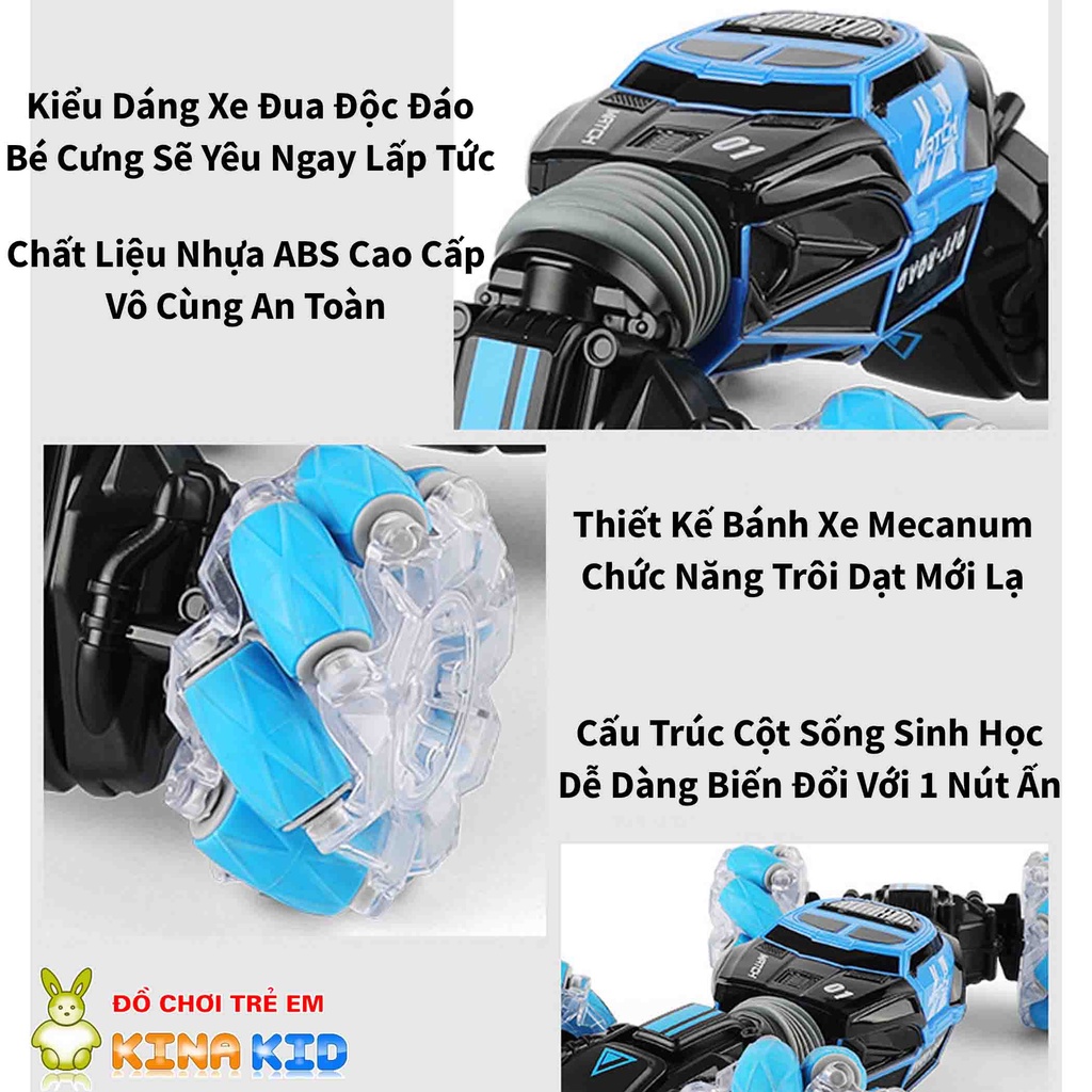 Xe địa hình nhào lộn điều khiển từ xa bằng cử chỉ tay và remote Skidding, sóng 2.4Ghz,biến hình, xoay 360 độ