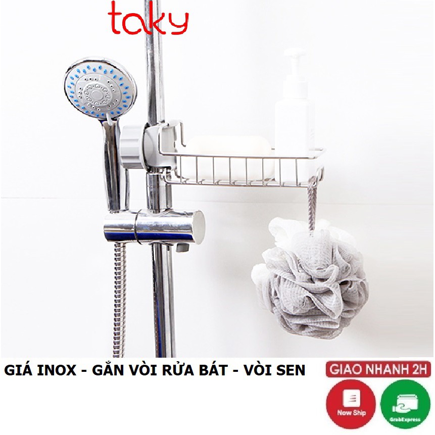 Giá Inox - Taky, Tiện Dụng Treo Vòi Sen, Vòi Chậu Rửa Cho Bếp, Để Giẻ Rửa Bát, Chén Đĩa và Miếng Cọ Nồi, Chảo 4010