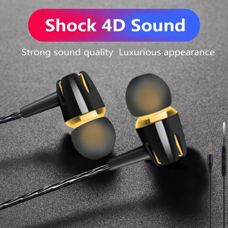 Tai Nghe Nhét Tai Thể Thao Có Dây 3.5mm Chống Ồn Tích Hợp Mic Cho Điện Thoại Android